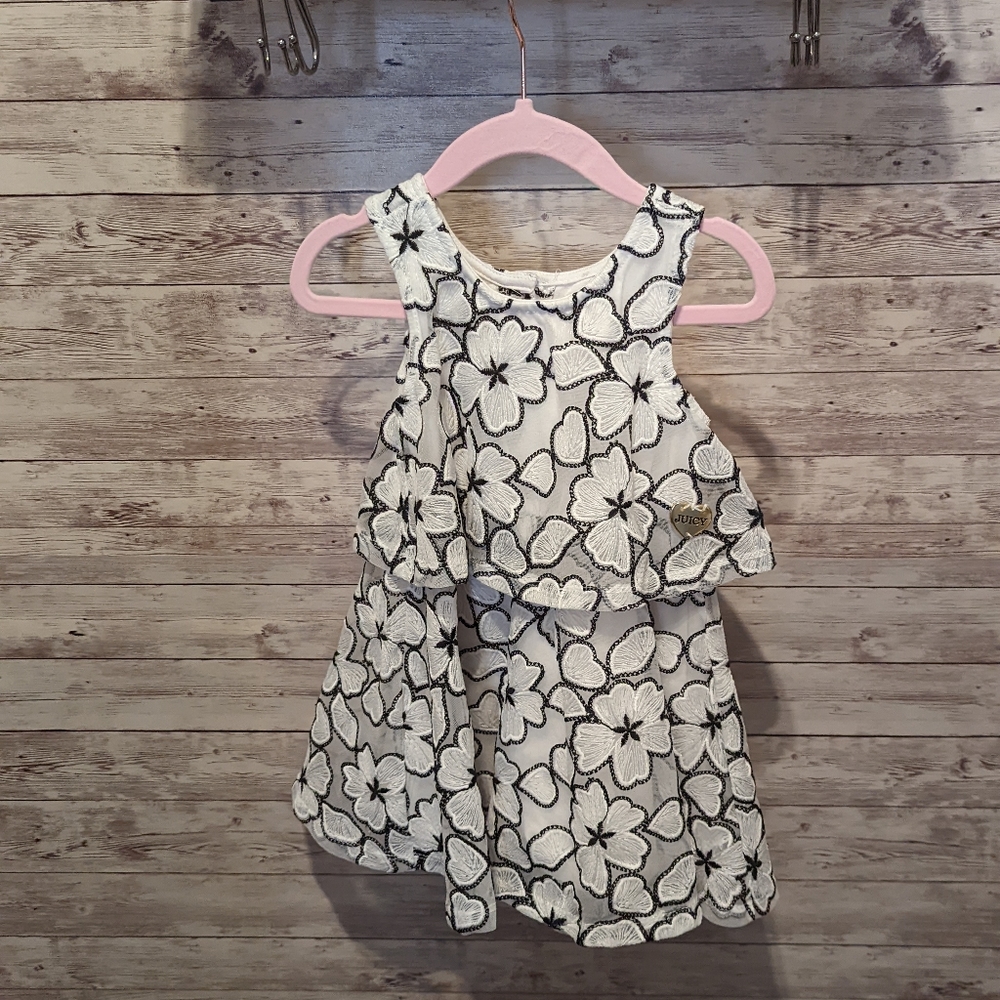 Juicy Couture Black and White Floral Dress 3t